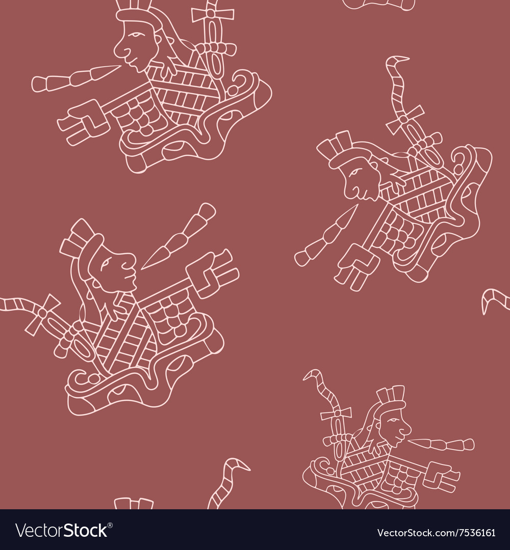 Nahtloses Muster mit Symbolen von aztec codices