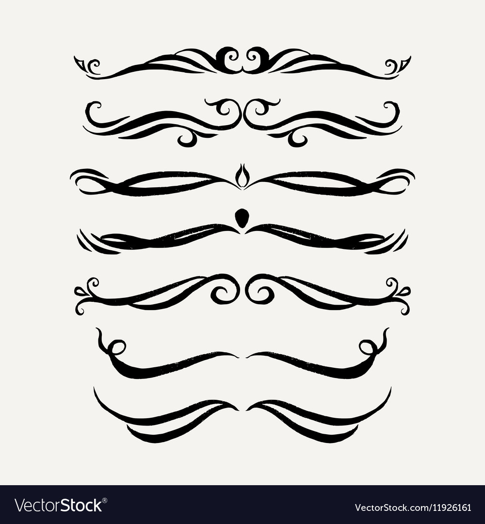 Set elegant curls and swirls elements