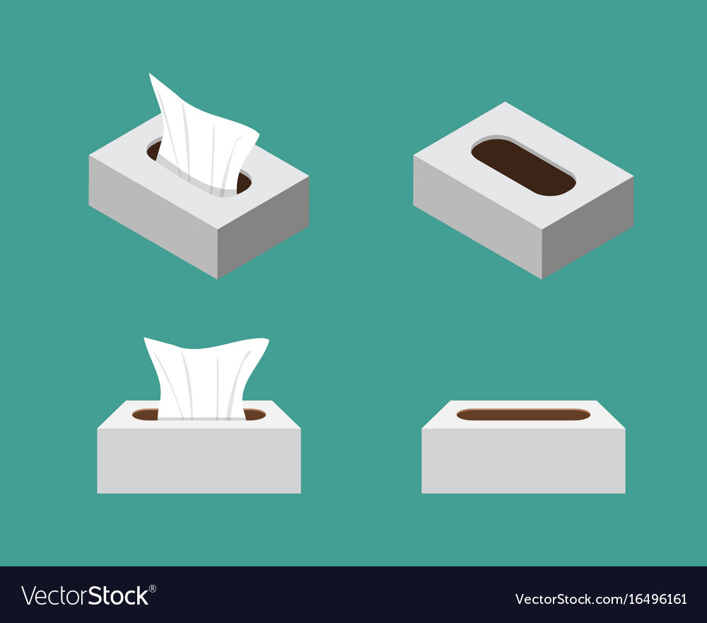 Tissue Box Icons In Flat Style Royalty Free Vector Image