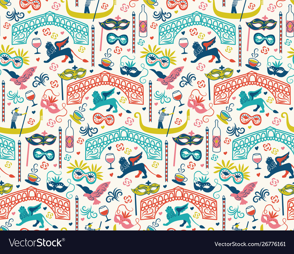 Venice pattern seamless design Royalty Free Vector Image