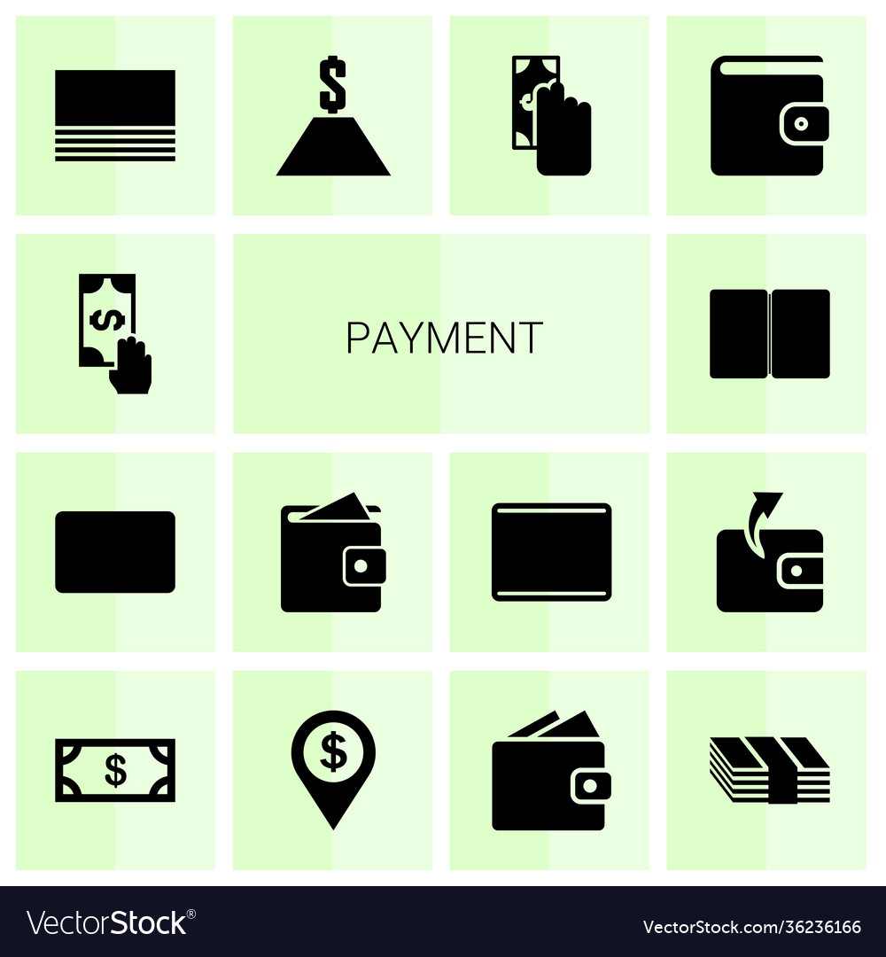 14 payment icons Royalty Free Vector Image - VectorStock