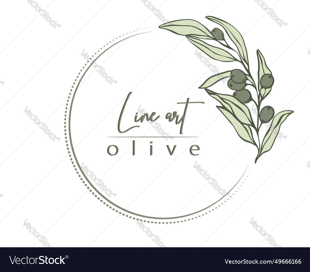 Botanical line of olive wreath