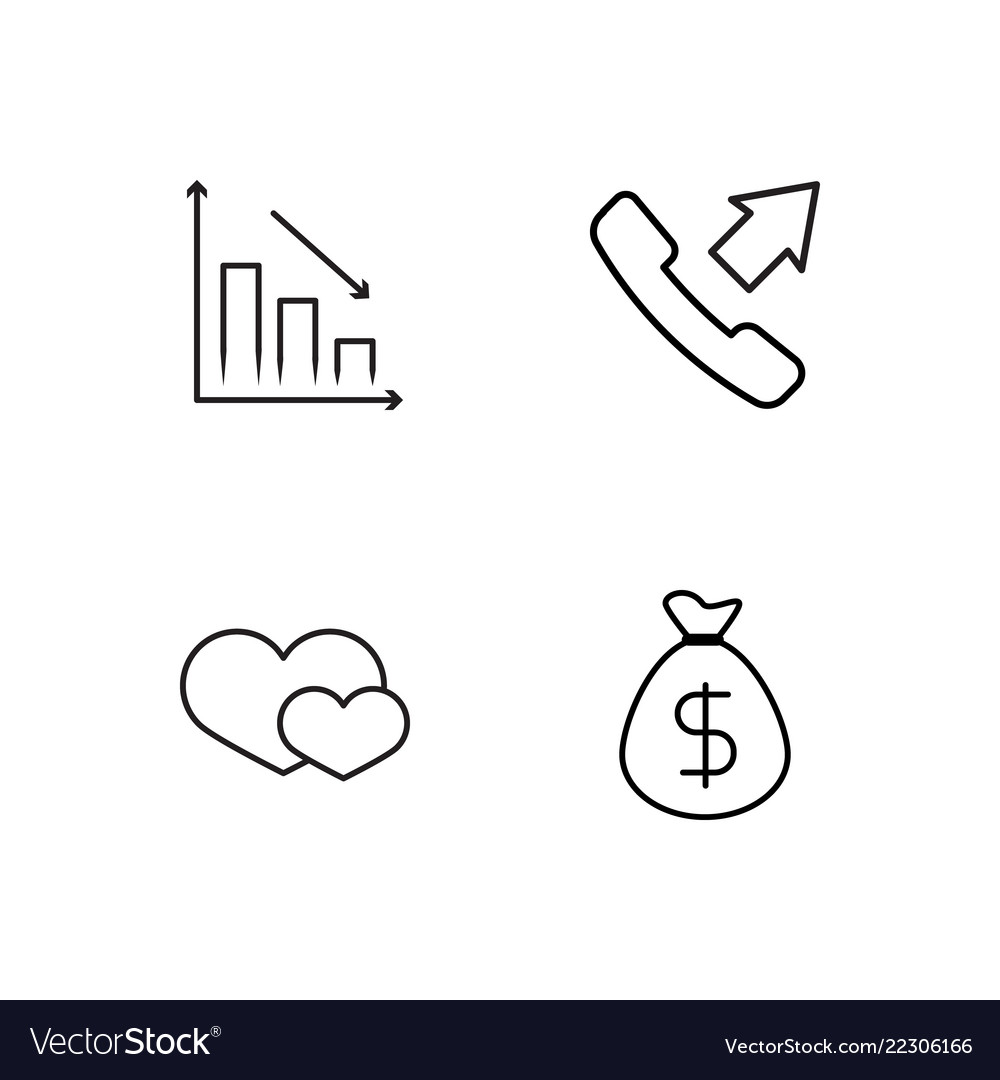 Business einfache umrissene Symbole Set