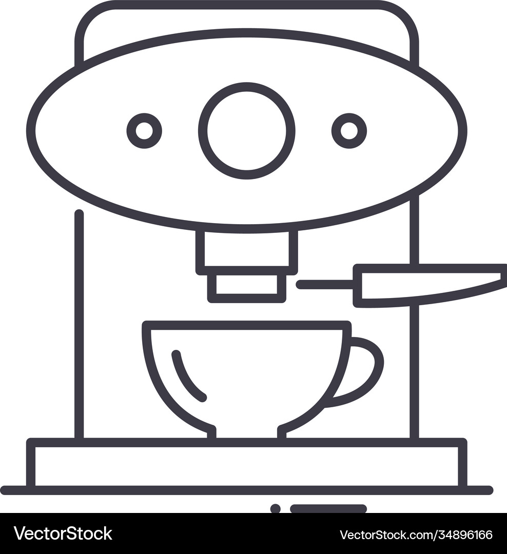 Coffee machine icon linear isolated Royalty Free Vector