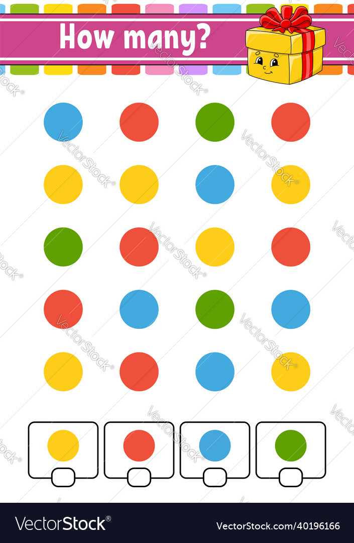 Counting game for children happy characters