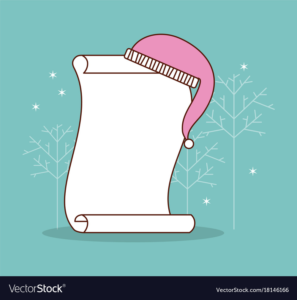 Dear Santa Letter Hat Of Santa With Space For Text