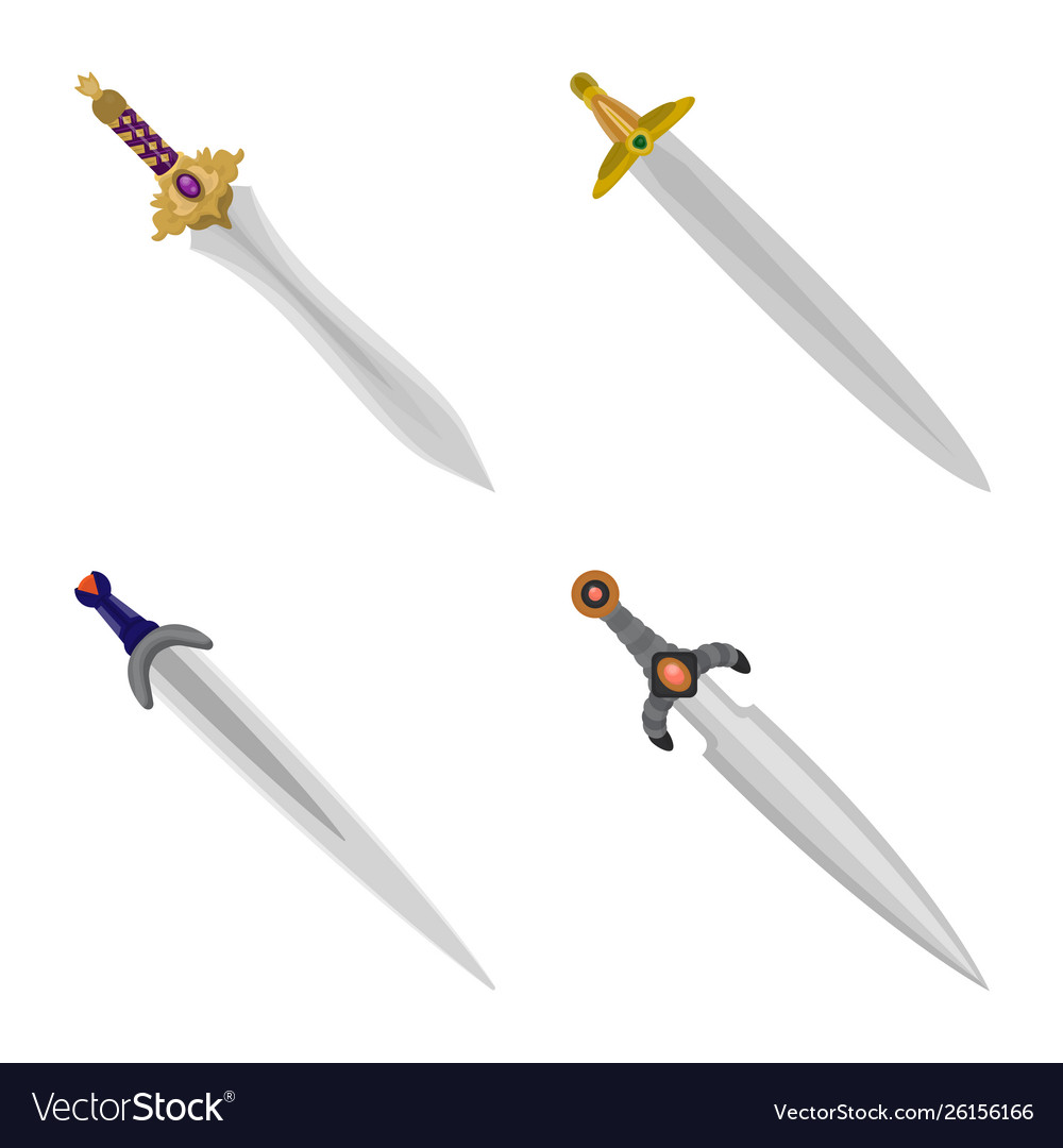 Design sword and dagger icon collection vector image Design sword and dagger icon collection