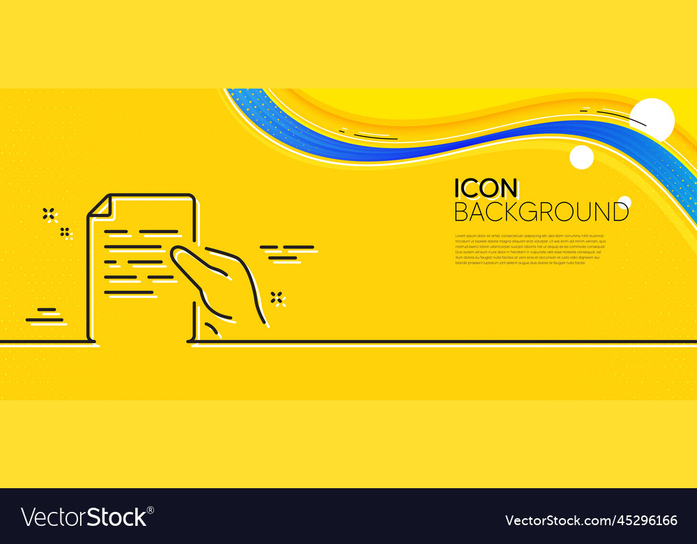 Document line icon hold doc file page sign