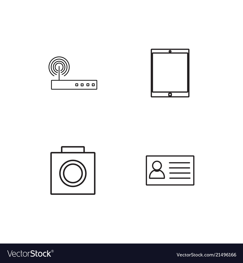 Electrical devices linear icons set simple