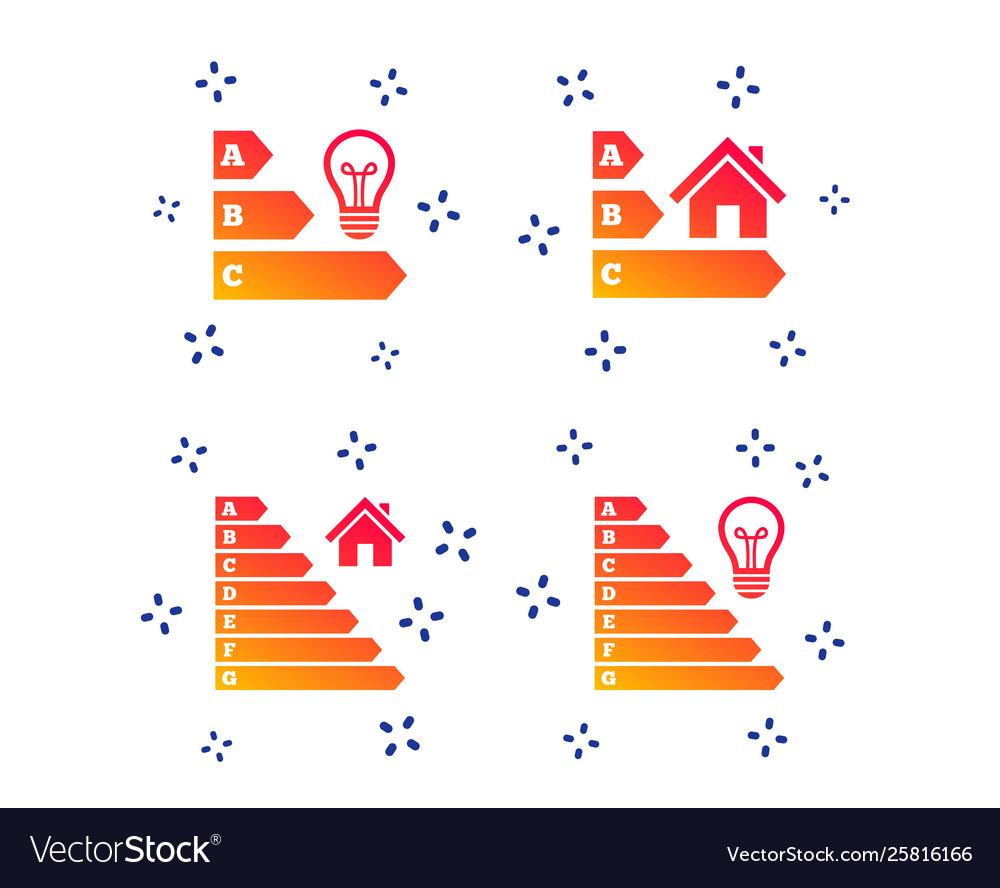 Energieeffizienz Icons Lampe Lampe und Haus