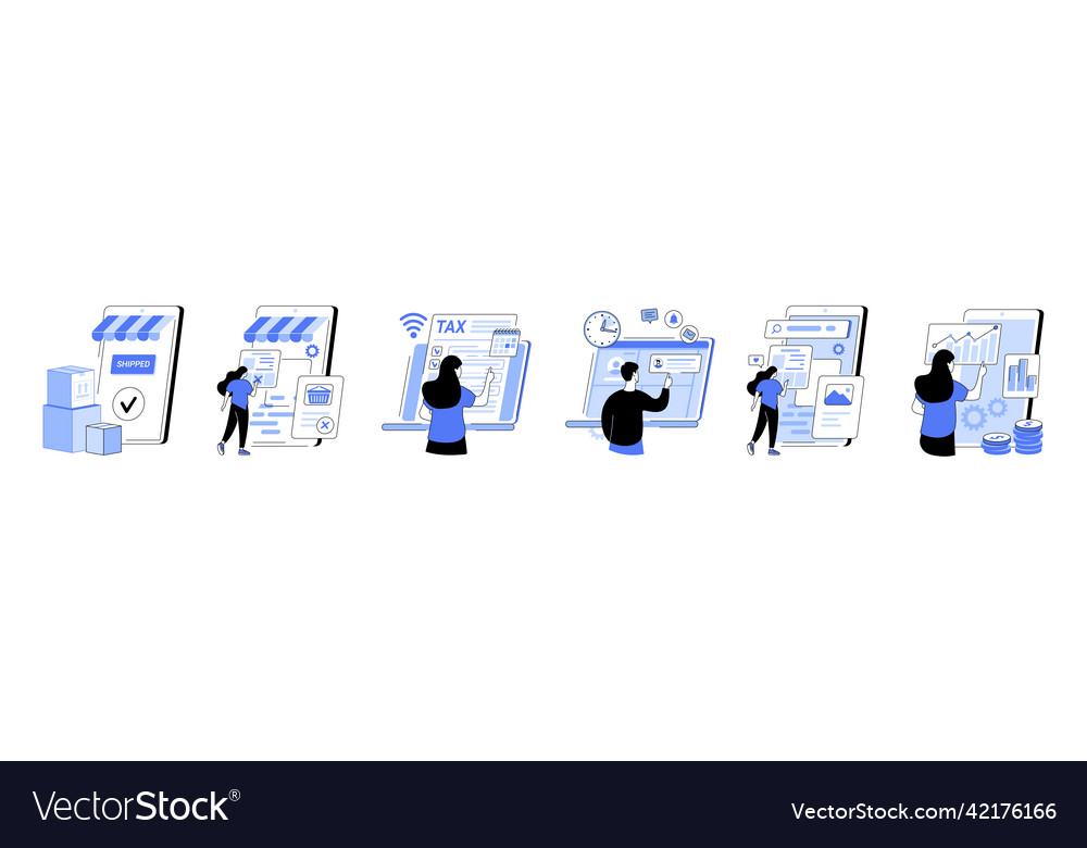 Filling out online forms Royalty Free Vector Image