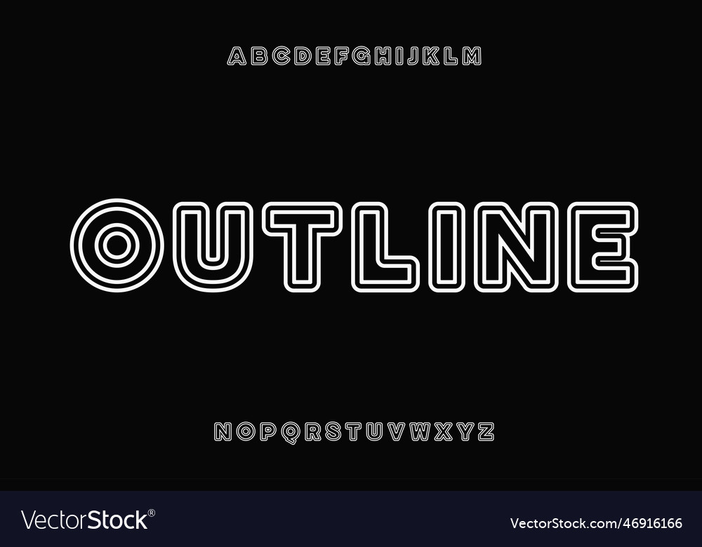 Font with outline style suitable for logotype vector image Font with outline style suitable for logotype