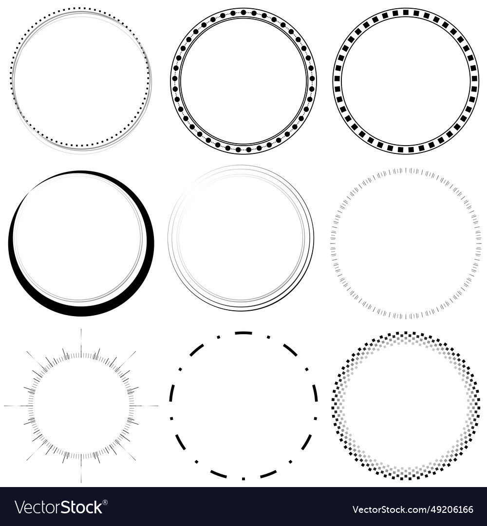 Frame border decoration circle set modern minimal