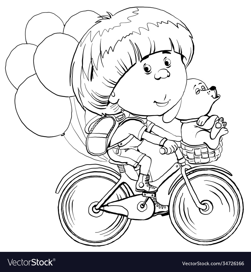 Funny boy on a bike Royalty Free Vector Image - VectorStock