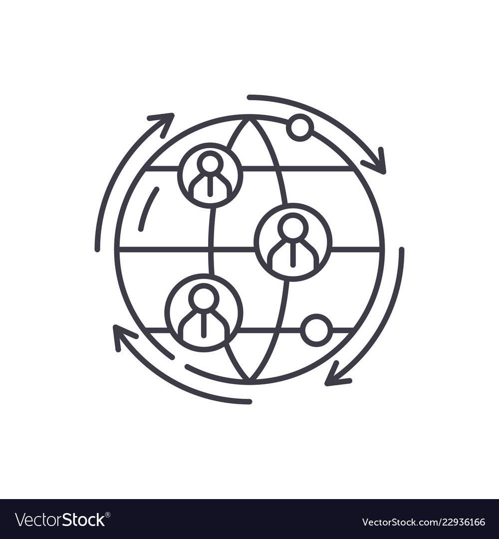 Global Connection Line Icon
