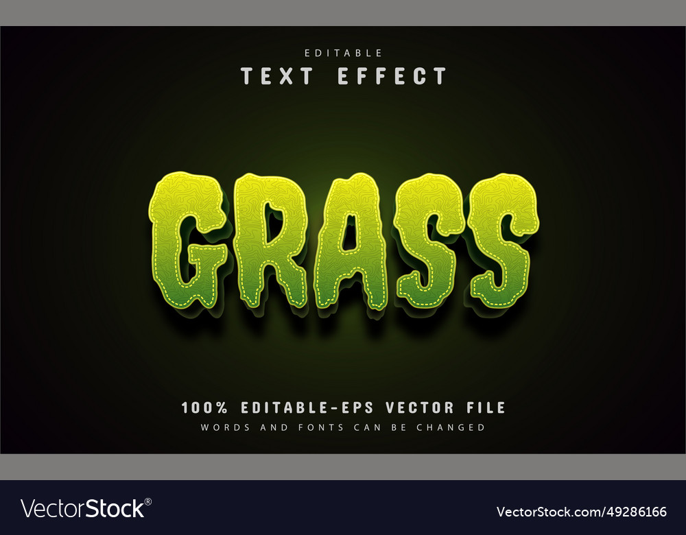 Grass text effect editable Vector Image Grass text effect editable