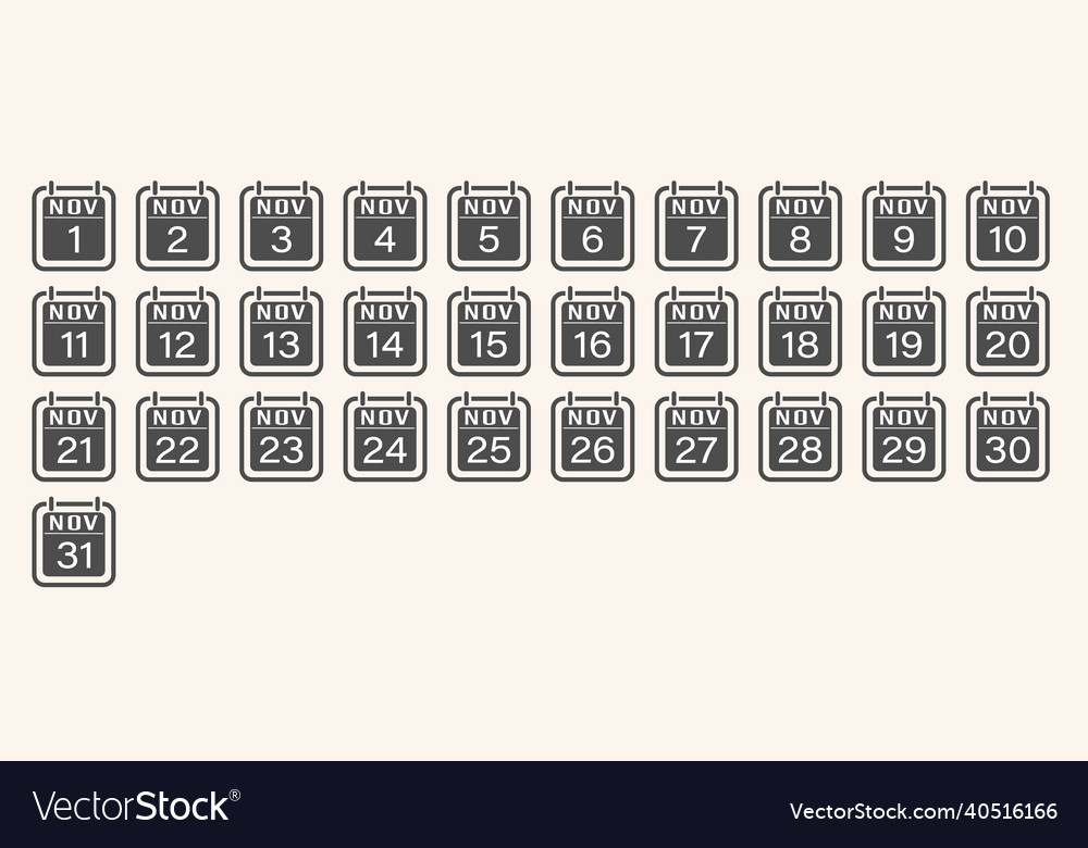 November is a month with numbers set