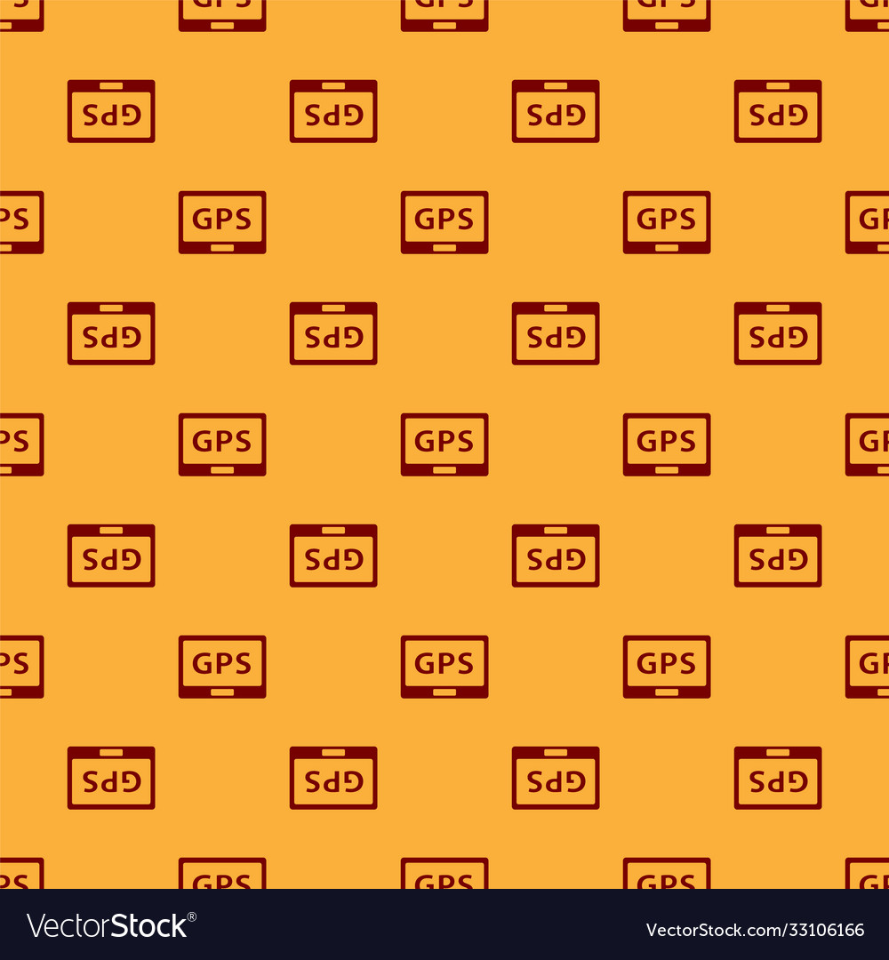 Red gps device with map icon isolated seamless
