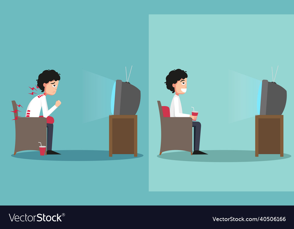 Sample of the guy sitting in wrong and right ways