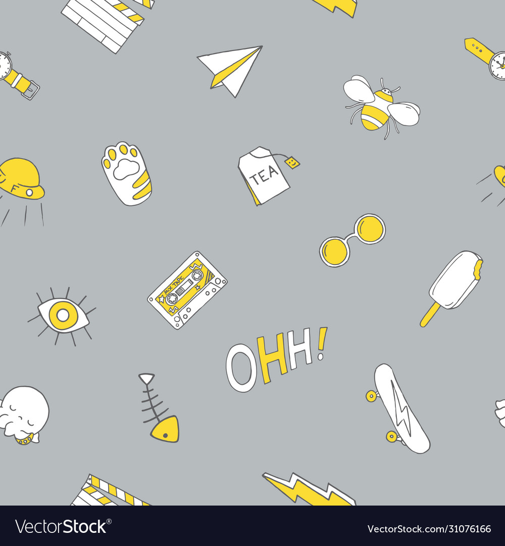 Seamless pattern with patch doodles vector image Seamless pattern with patch doodles