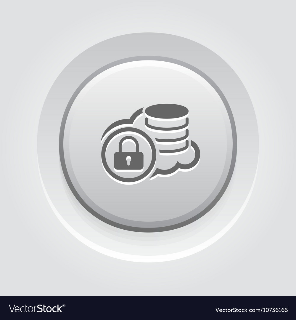 Secure cloud storage icon grey button design