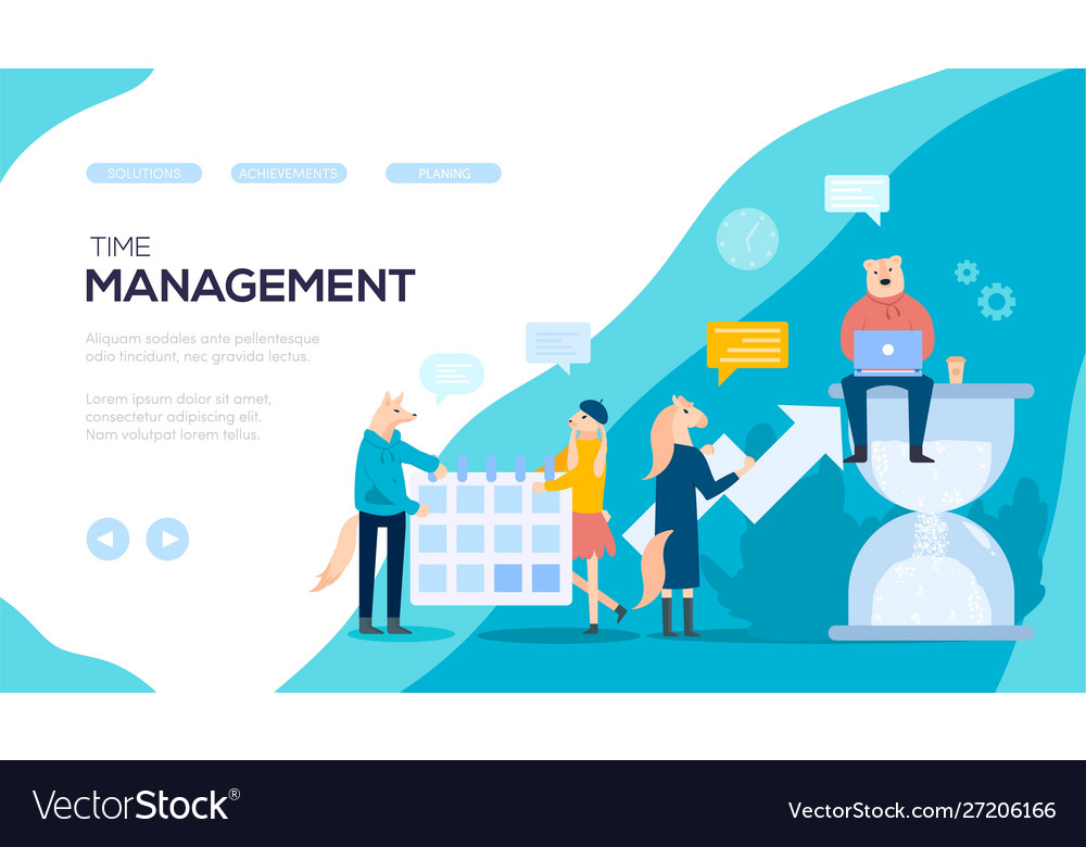 Time management calendar meeting cafe growth Vector Image