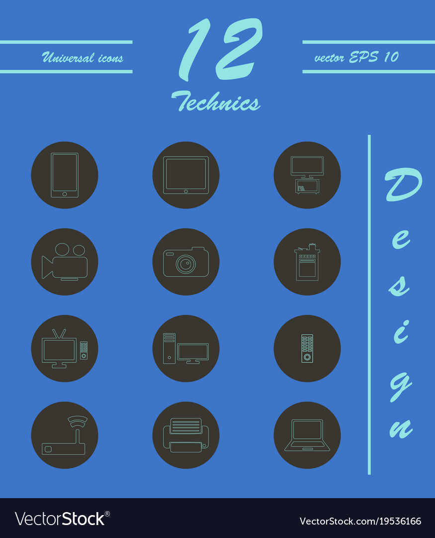 Unique thin line icons set of computer hardware