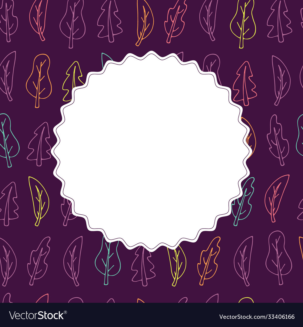 Volet card with a leaf pattern space for text
