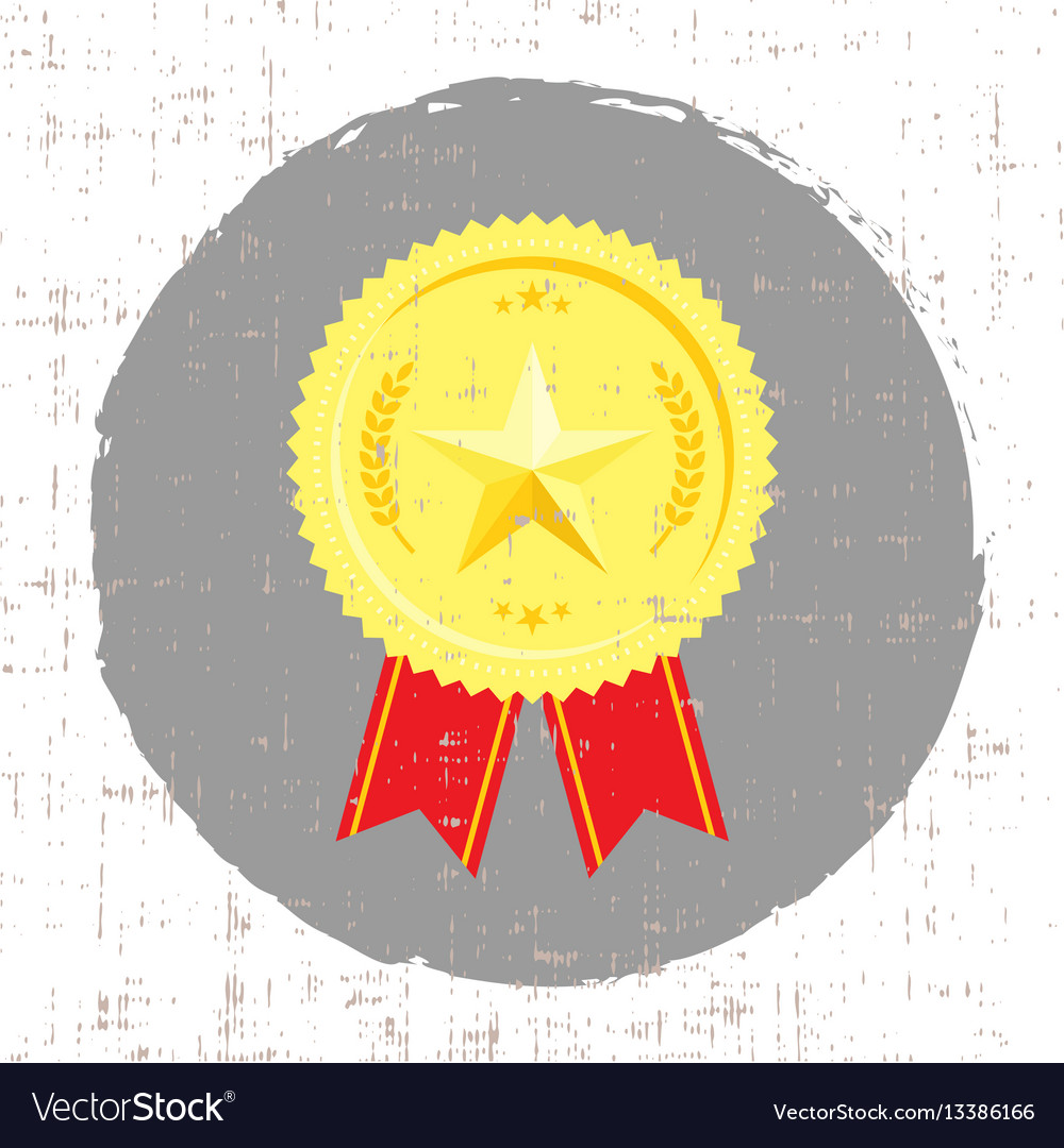 Winner medal with golden star icon screen Vector Image Winner medal with golden star icon screen