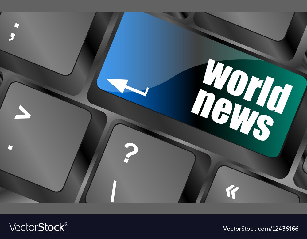 Words world news on computer keyboard key