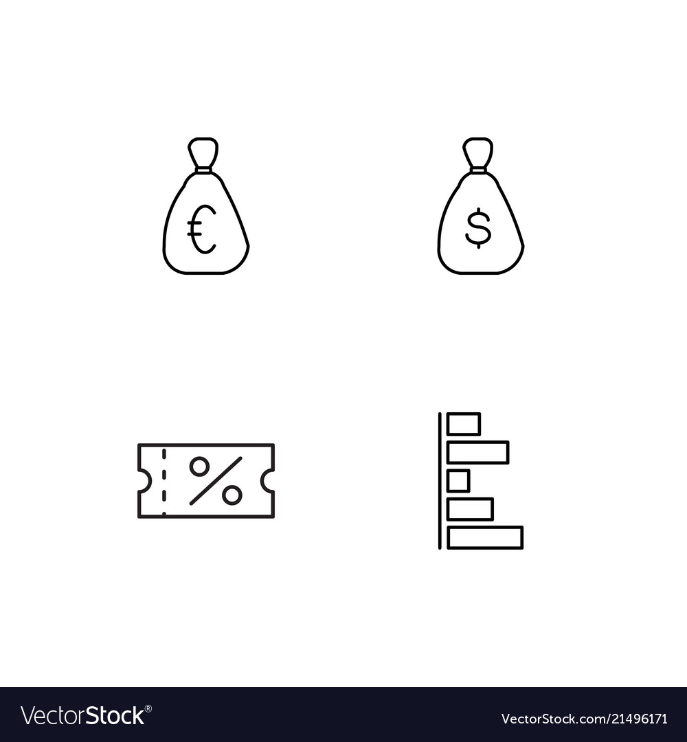 Banking linear icons set simple outline