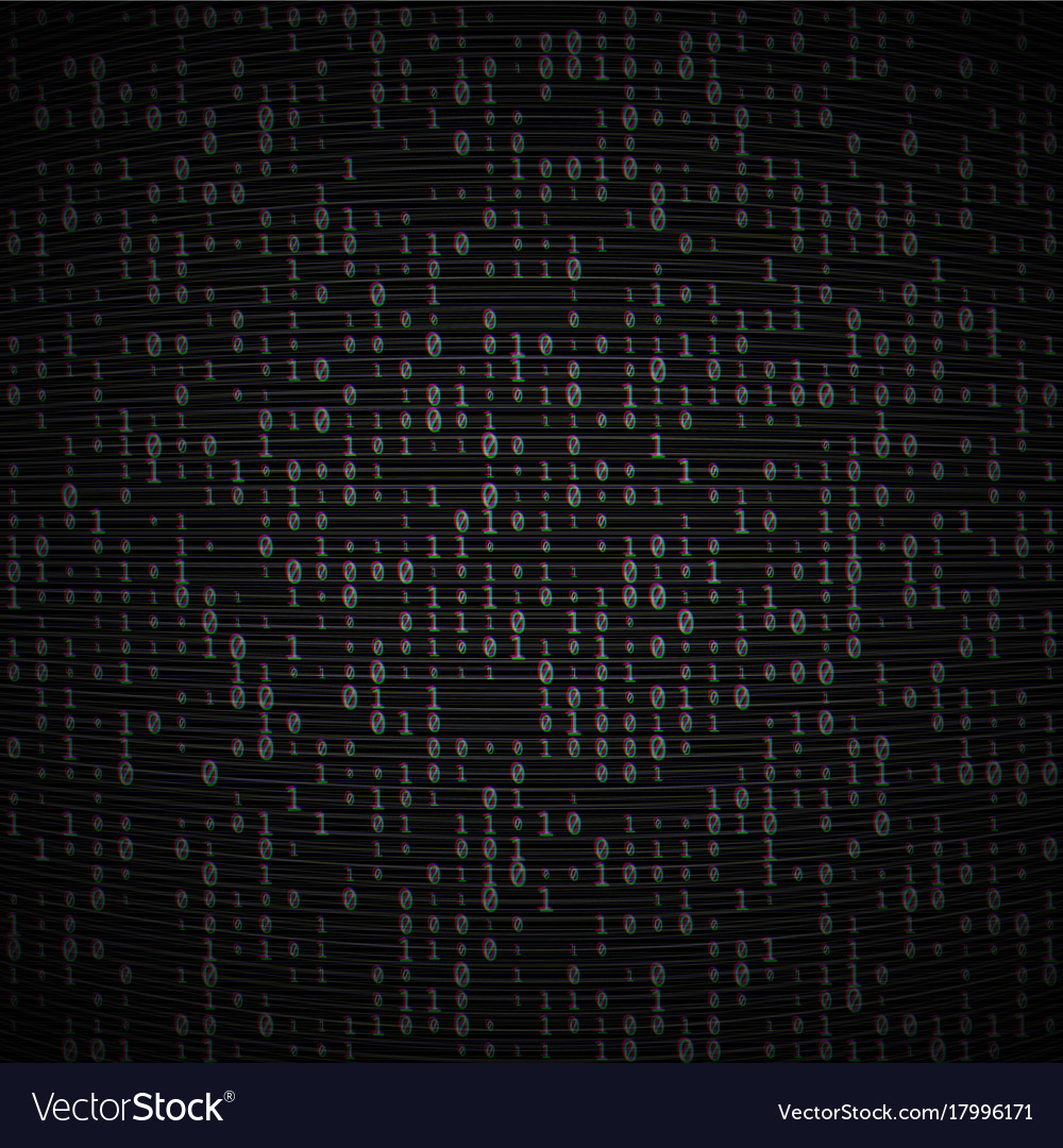 Binary code dark background big data and Vector Image