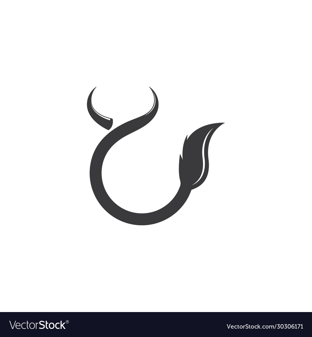Cow tail logo template Royalty Free Vector Image