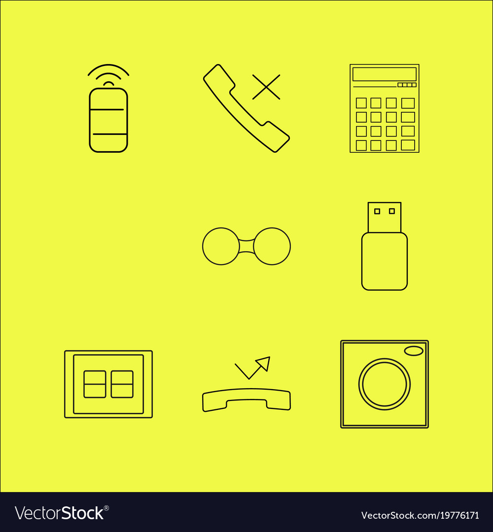 Devices linear icon set simple outline icons