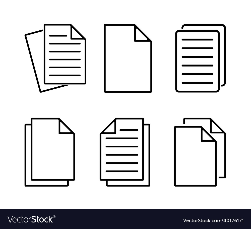 Document icon set flat of file copy icon Vector Image