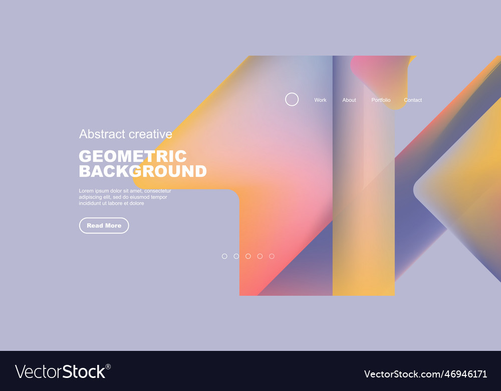 Fluid gradient triangles landing page background vector image Fluid gradient triangles landing page background