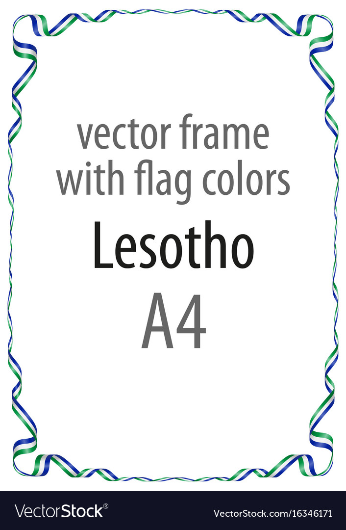 Frame and border of ribbon with the colors