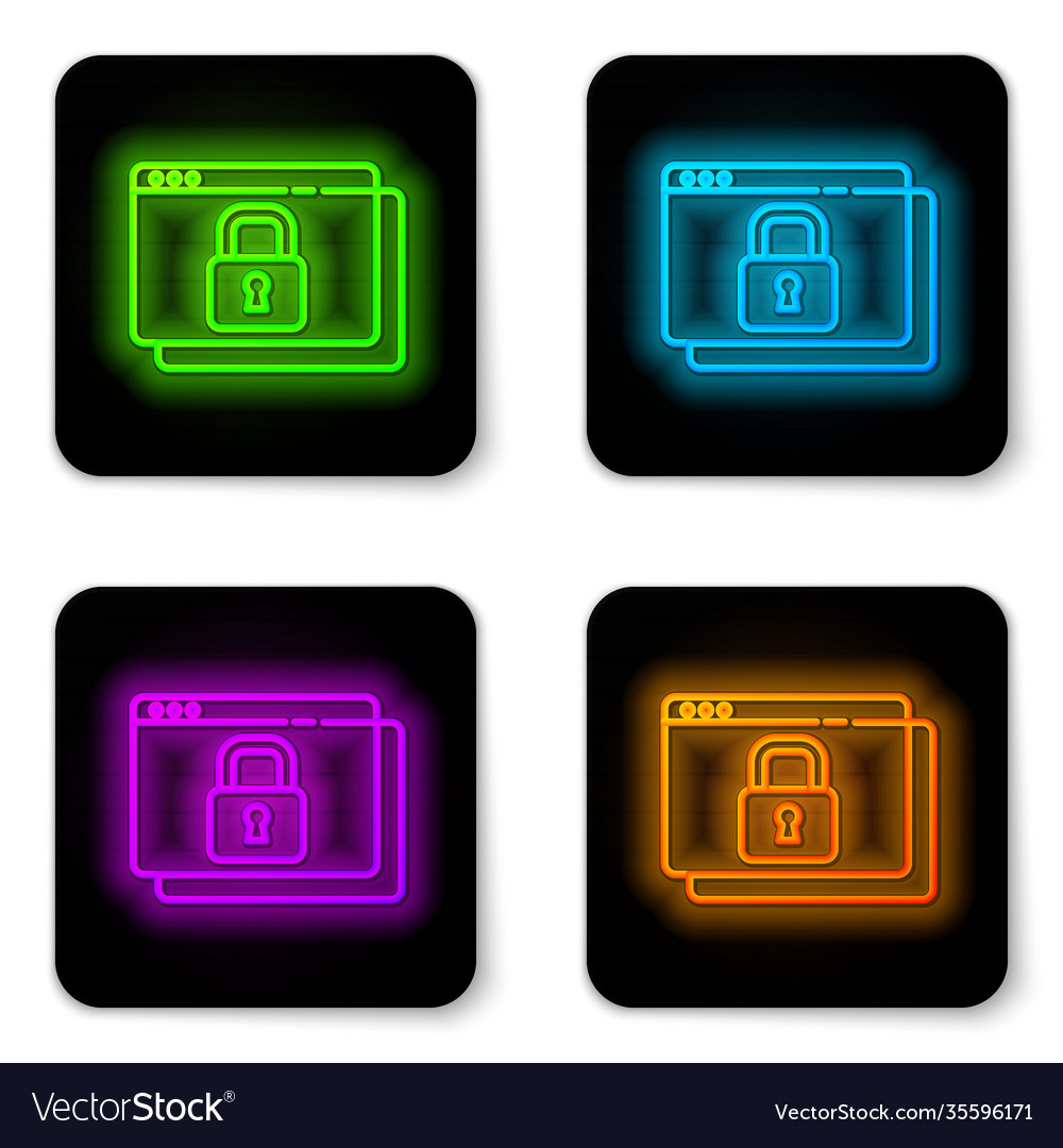 Glowing neon line secure your site with https ssl Vector Image Glowing neon line secure your site with https ssl
