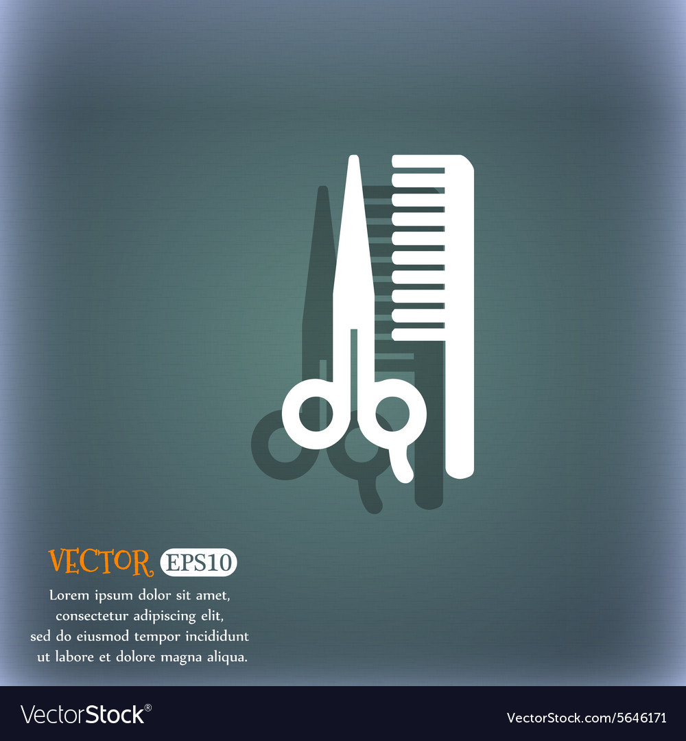 Hair icon symbol on the blue-green abstract