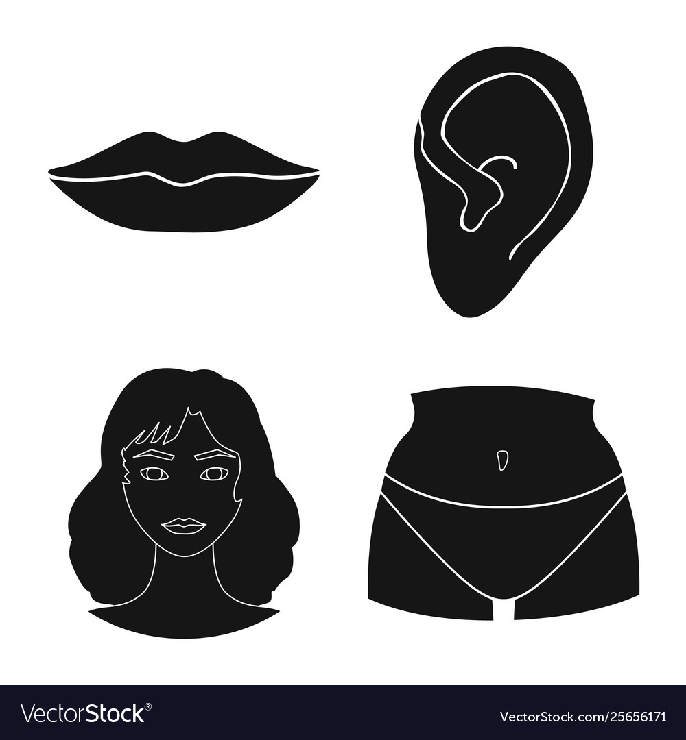 Isolated object body and part logo set vector image Isolated object body and part logo set