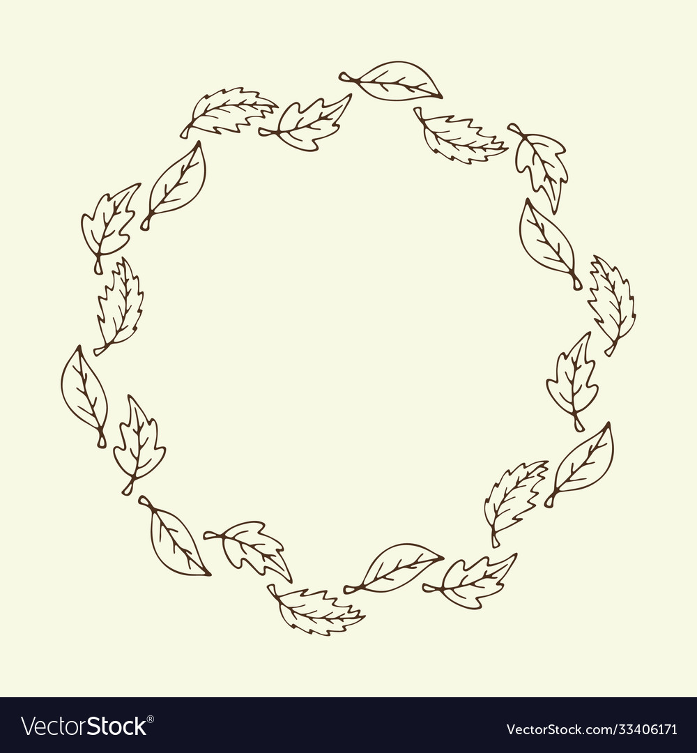 Leaf frame autumn background with pattern Vector Image Leaf frame autumn background with pattern
