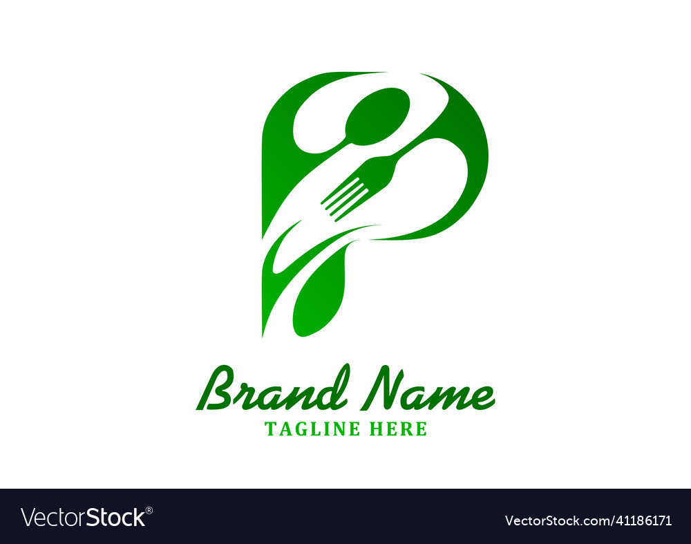letter-p-food-logo-design-template-royalty-free-vector-image