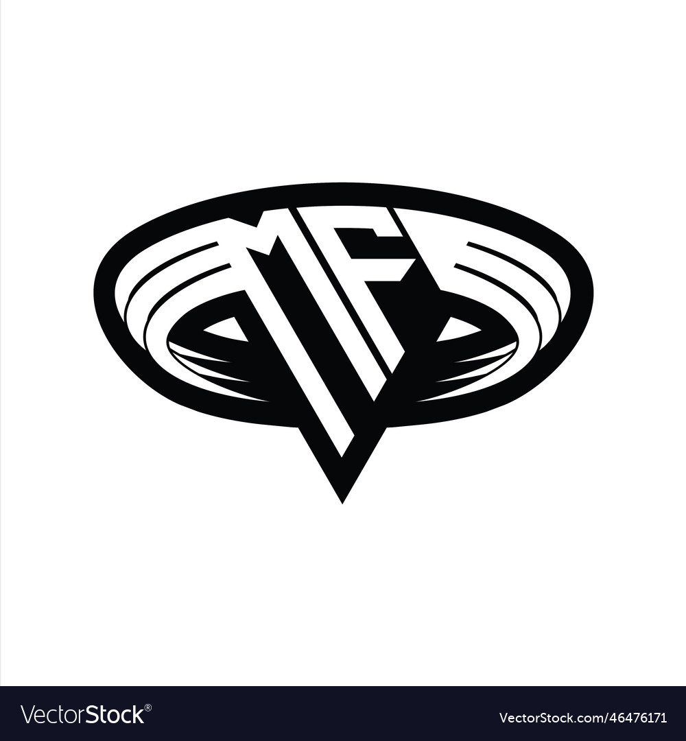 Mf logo monogram with triangle shape slice Vector Image Mf logo monogram with triangle shape slice