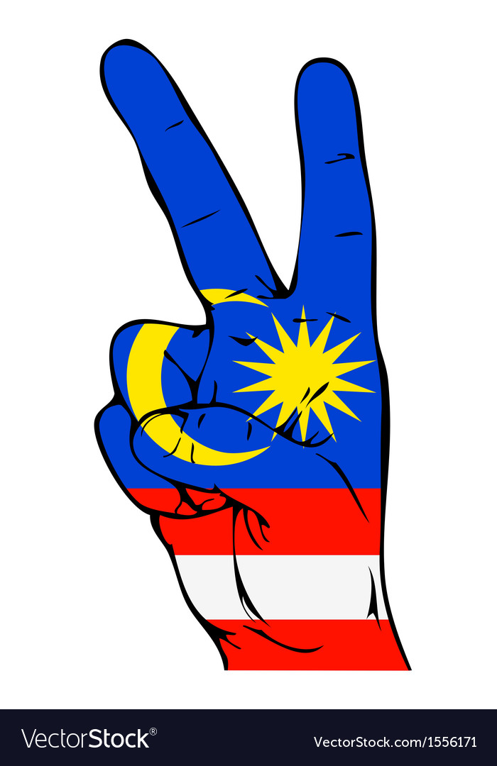 Peace sign of the malaysian flag