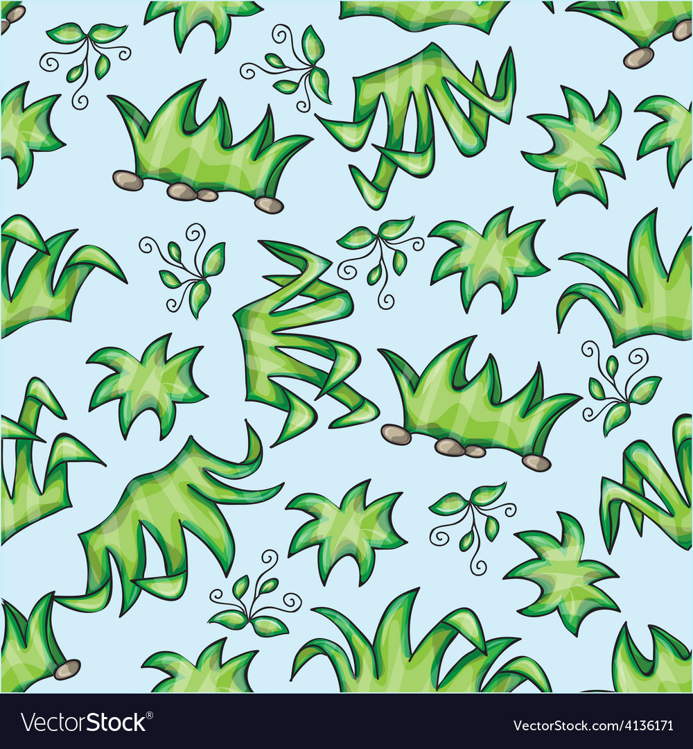 Seamless pattern with grass