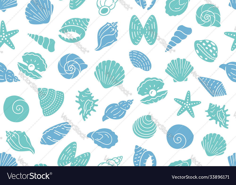 Seashell seamless pattern background