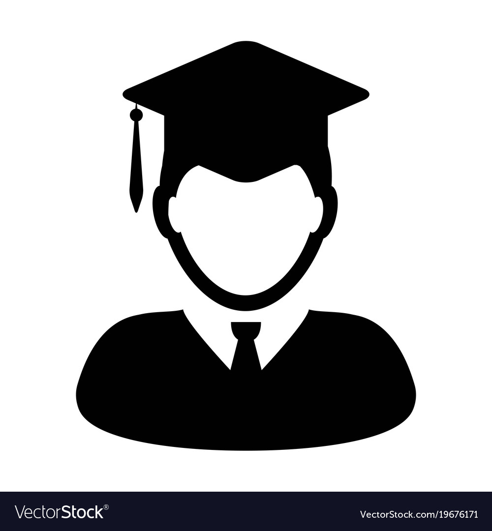 Student icon graduation with mortar board Vector Image