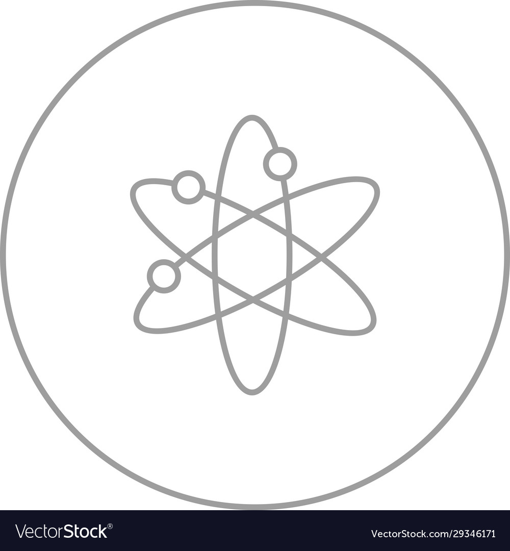 Unique atomic structure line icon