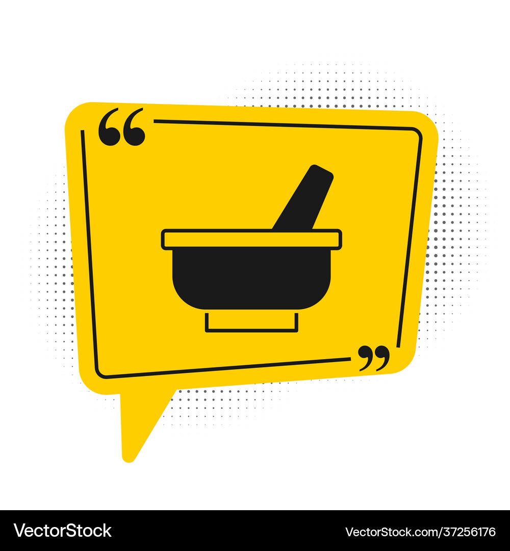 Black mortar and pestle icon isolated on white Vector Image