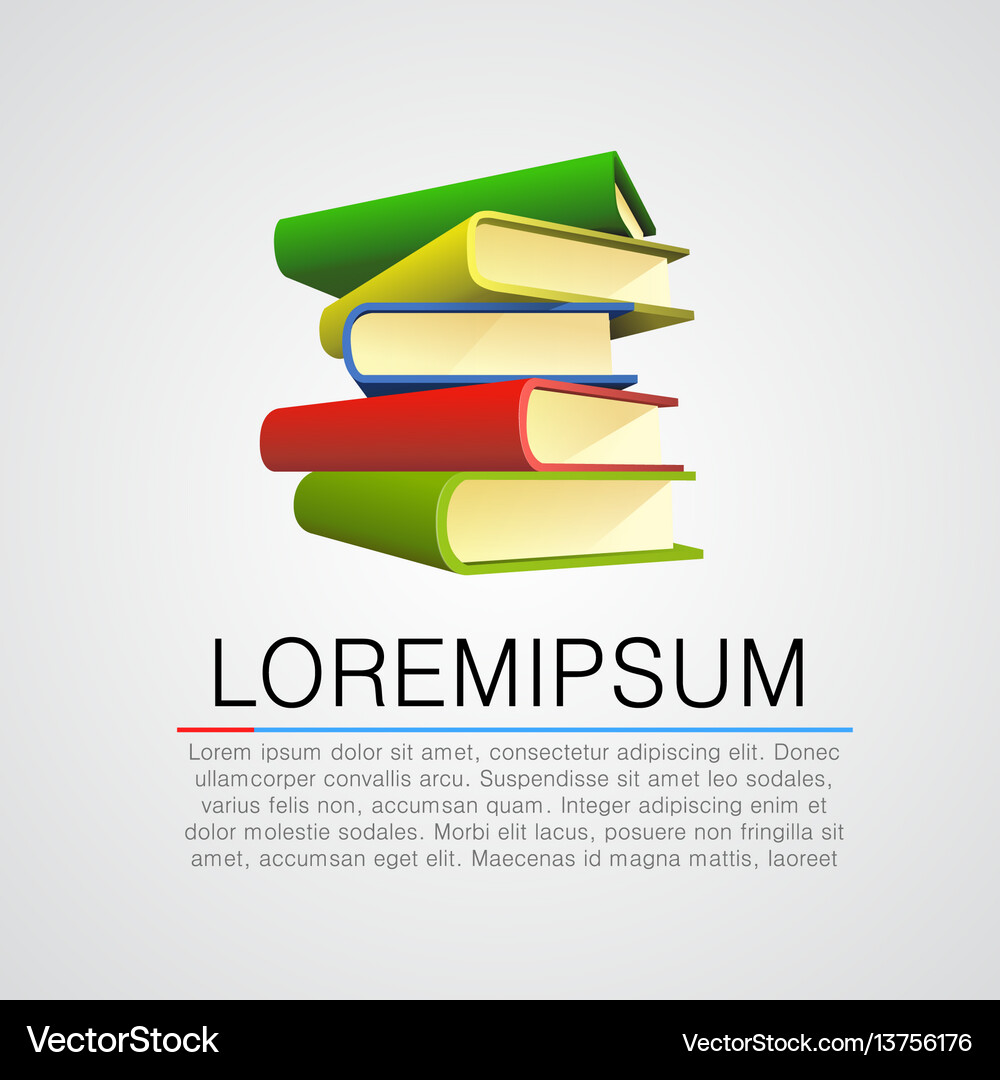 Book stack on white background Royalty Free Vector Image